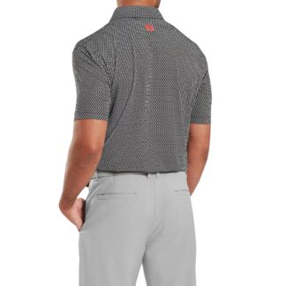 FootJoy Irongate Print Lisle (black with white) -miesten golfpaita